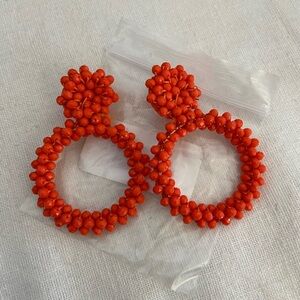 Elegant Orange Beaded Earrings